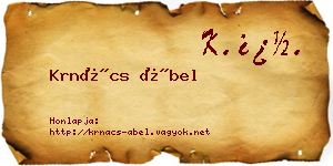 Krnács Ábel névjegykártya