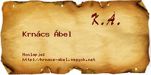 Krnács Ábel névjegykártya