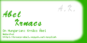 abel krnacs business card